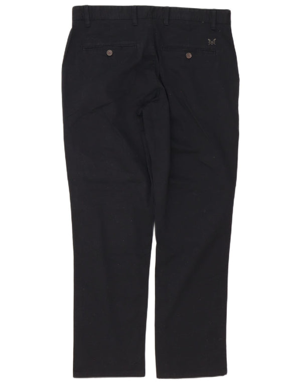 Crew Clothing Mens Straight Chino Trousers W34 L30 Black Cotton