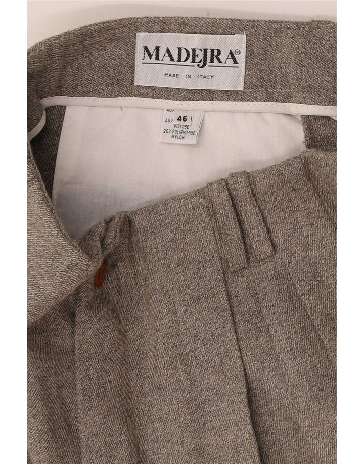 Vintage Mens Pegged Suit Trousers IT 46 Small W28 L28 Grey Wool