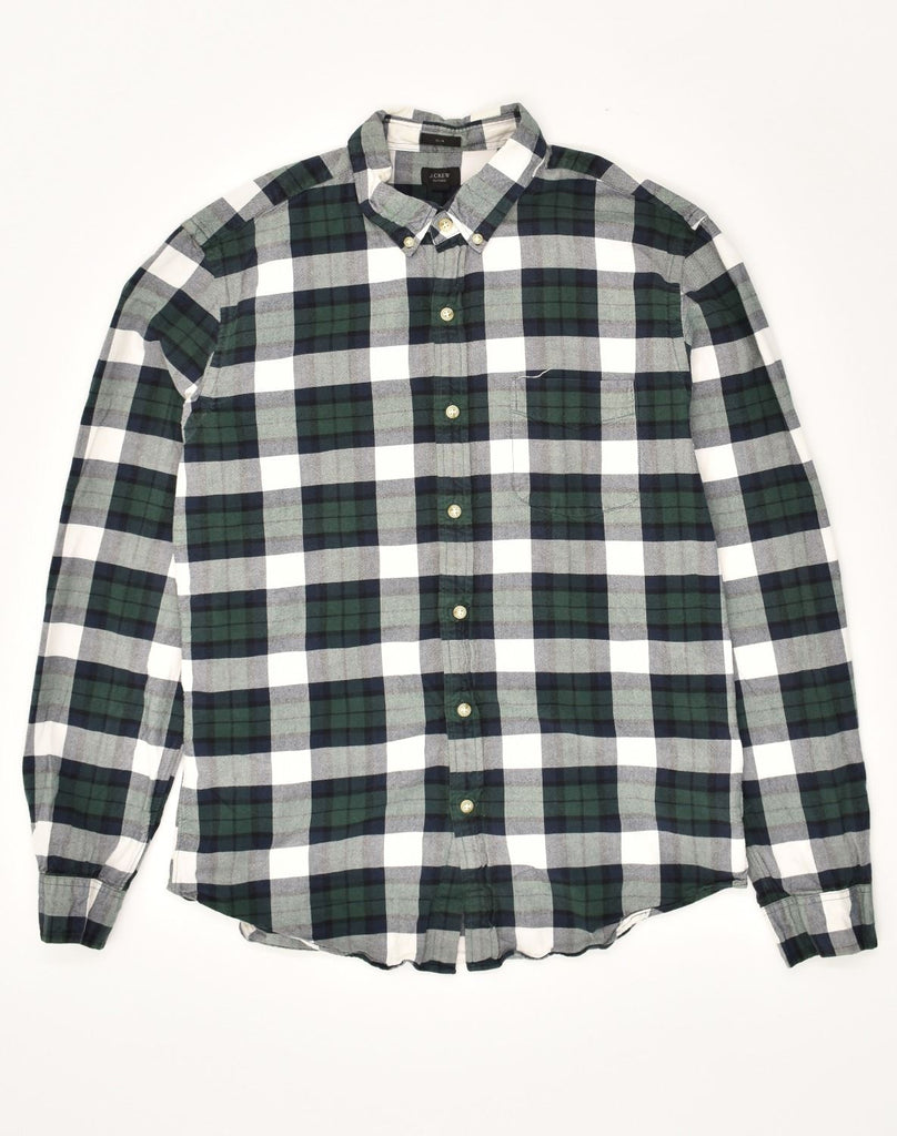 J. CREW Mens Slim Fit Shirt Large Grey Check Cotton | Vintage J. Crew | Thrift | Second-Hand J. Crew | Used Clothing | Messina Hembry 