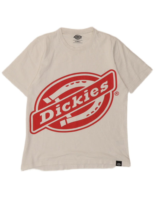 Dickies Womens Loose Fit Graphic T-Shirt Top UK 6 XS White Cotton