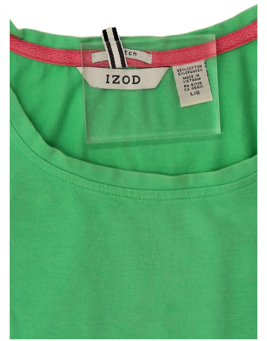 Izod Womens T-Shirt Top UK 16 Large Green Cotton