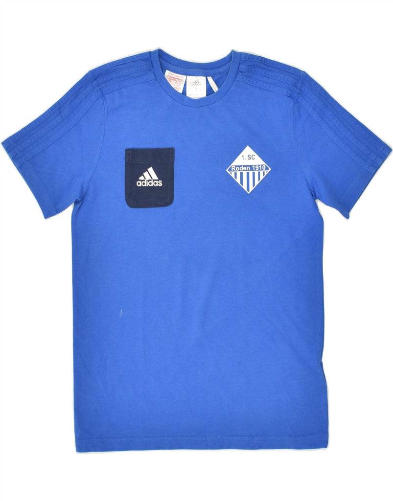 ADIDAS Boys Climalite Graphic T-Shirt Top 11-12 Years Blue Cotton | Vintage Adidas | Thrift | Second-Hand Adidas | Used Clothing | Messina Hembry 