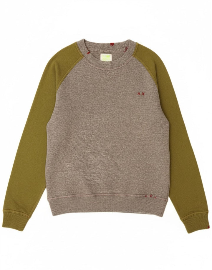 Sun68 Womens Boat Neck Jumper Sweater UK 14 Medium Grey Colourblock