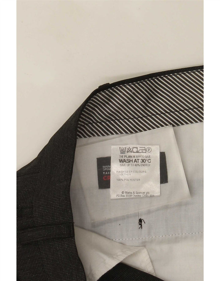 Marks & Spencer Mens Straight Suit Trousers W40 L31 Black Polyester