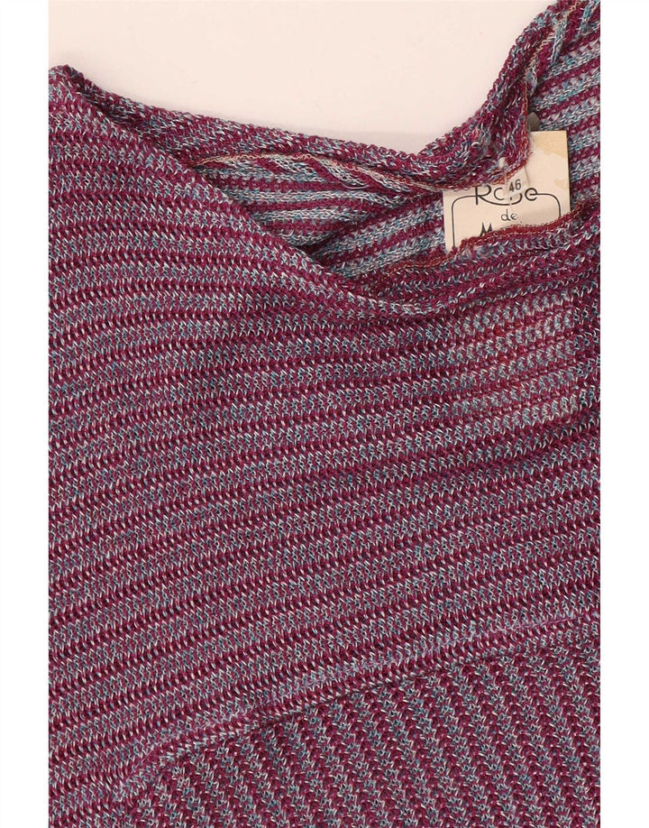 Vintage Womens A-Line Dress IT 46 Large Purple Striped