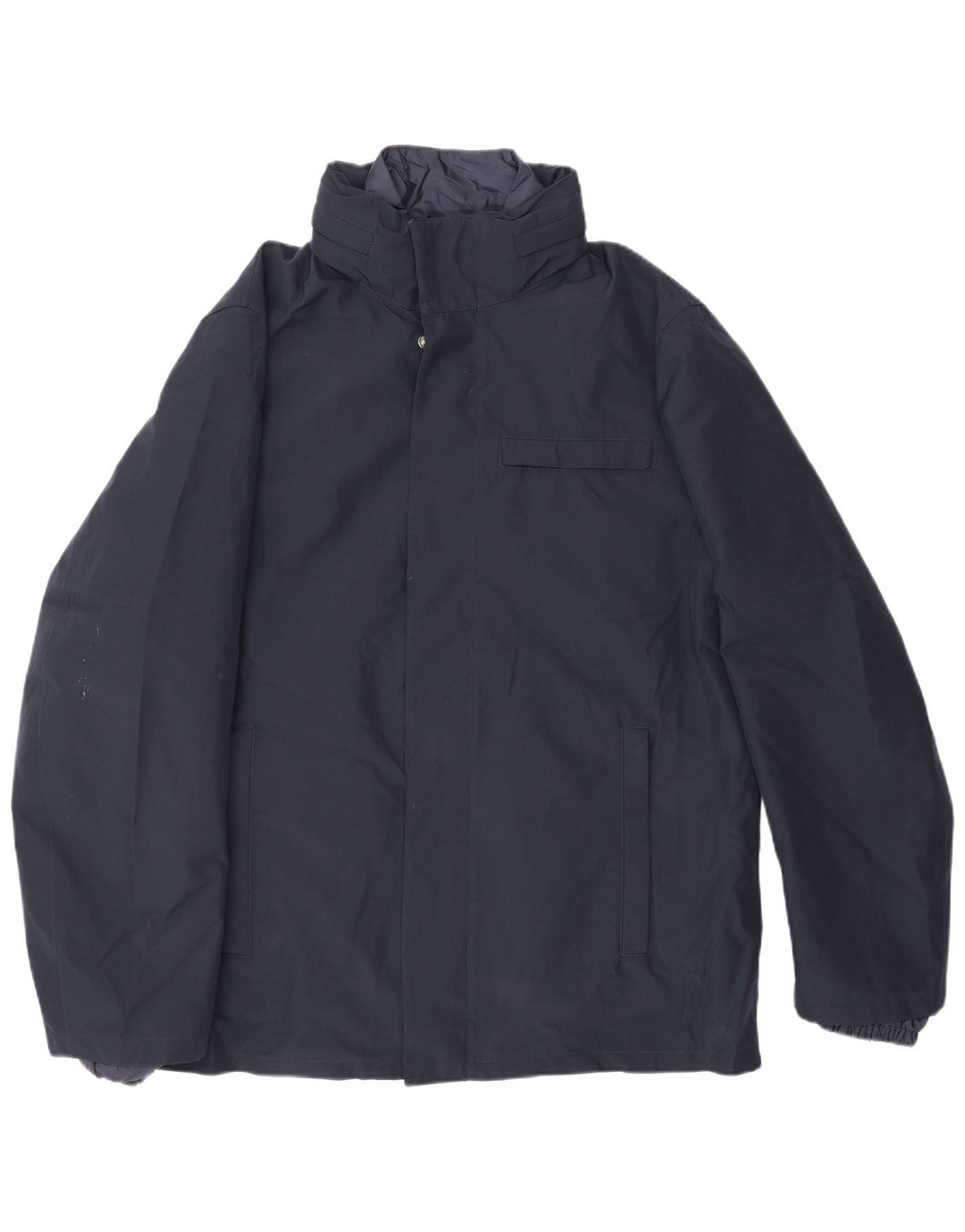 PRADA Mens Windbreaker Jacket IT 52 XL Navy Blue Polyester Classic