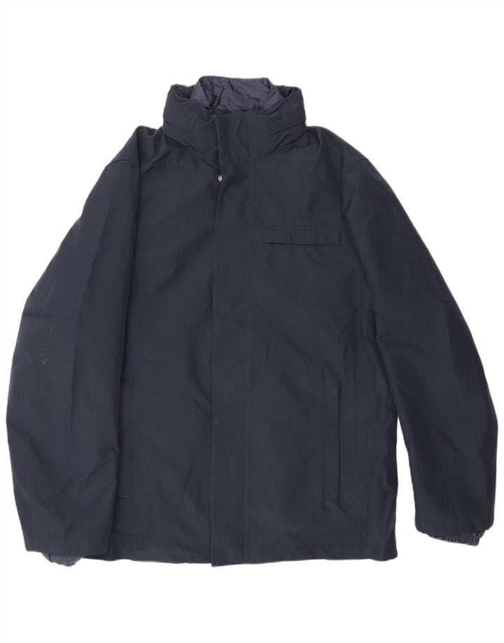 PRADA Mens Windbreaker Jacket IT 52 XL Navy Blue Polyester Classic