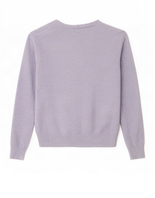 Benetton Girls Cardigan Sweater 7-8 Years Blue Merino Wool