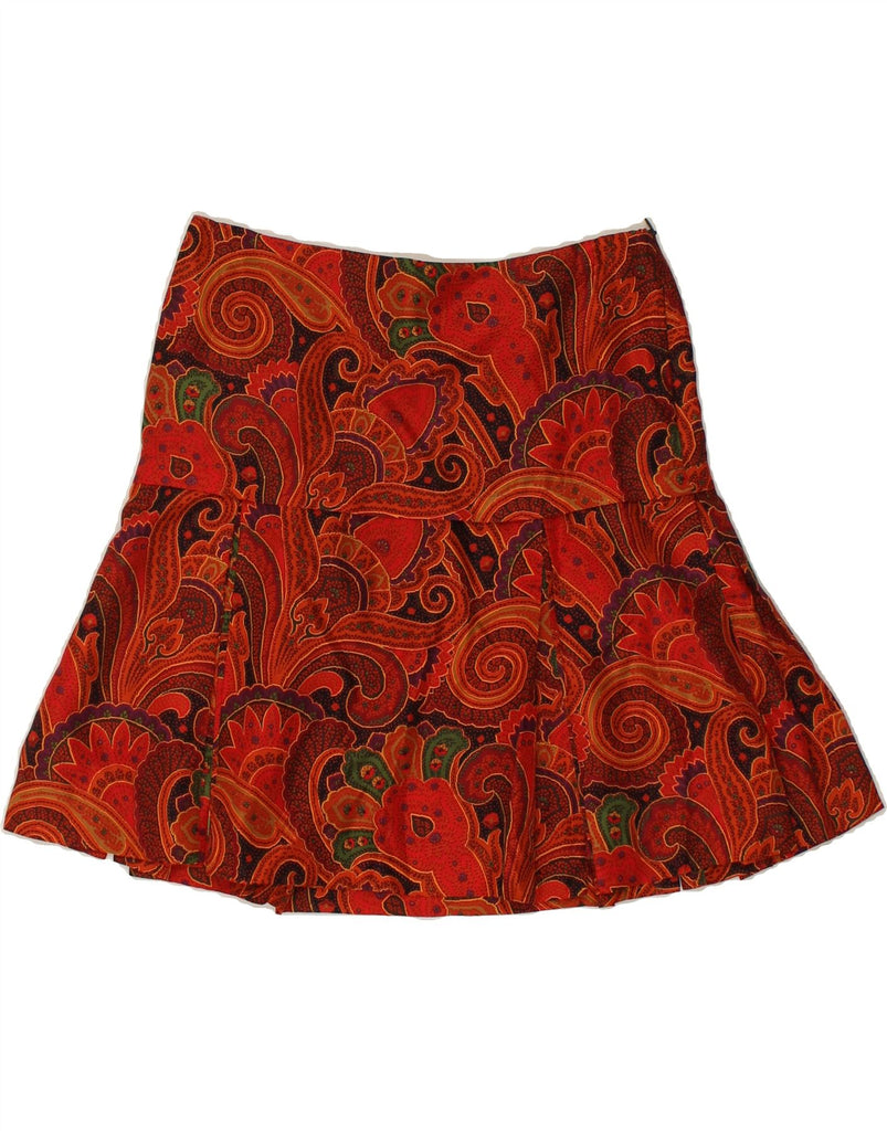 VINTAGE Womens Mini Skirt IT 40 Small W30 Red Paisley Silk | Vintage Vintage | Thrift | Second-Hand Vintage | Used Clothing | Messina Hembry 