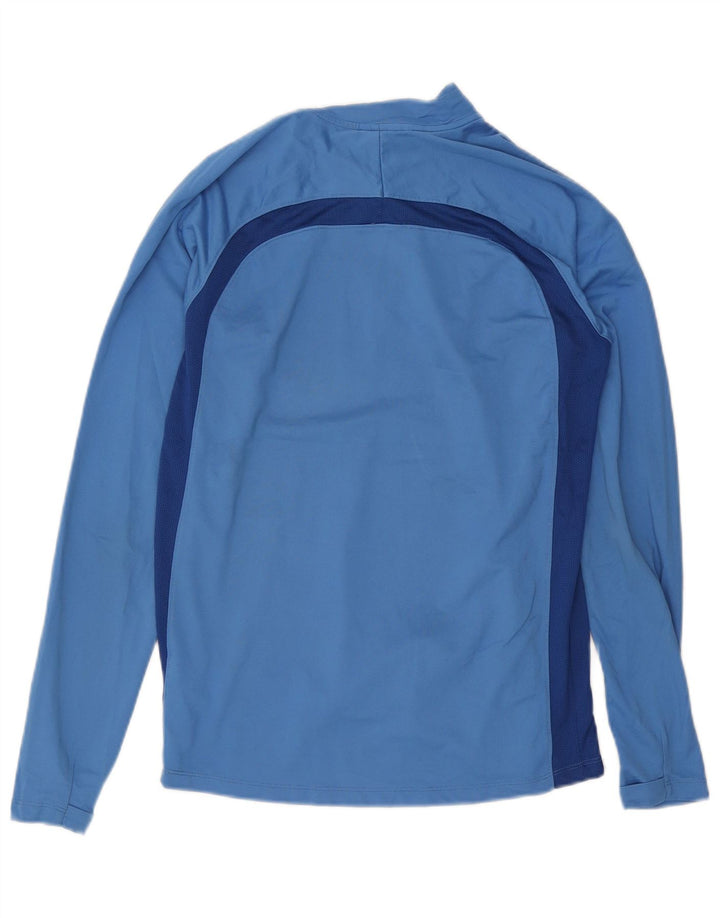 Nike Mens Dri Fit Zip Neck Pullover Tracksuit Top Medium Blue Colourblock