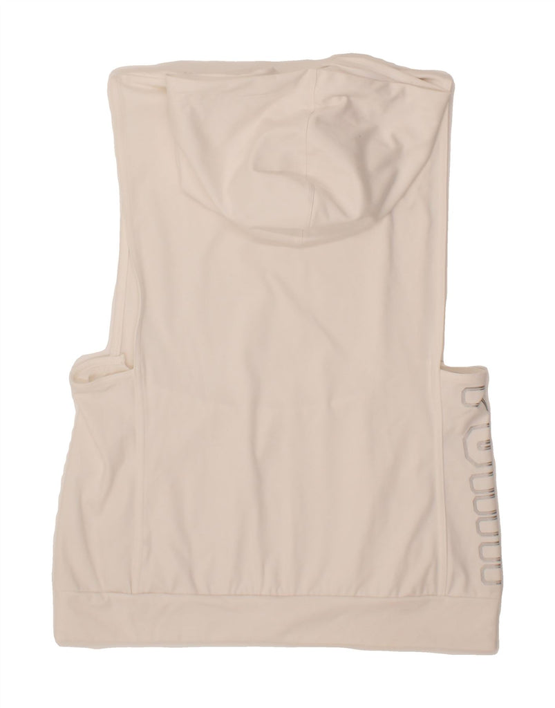 PUMA Womens Hooded Graphic Vest Top UK 10 Small White Polyester Vintage Puma and Second-Hand Puma from Messina Hembry 