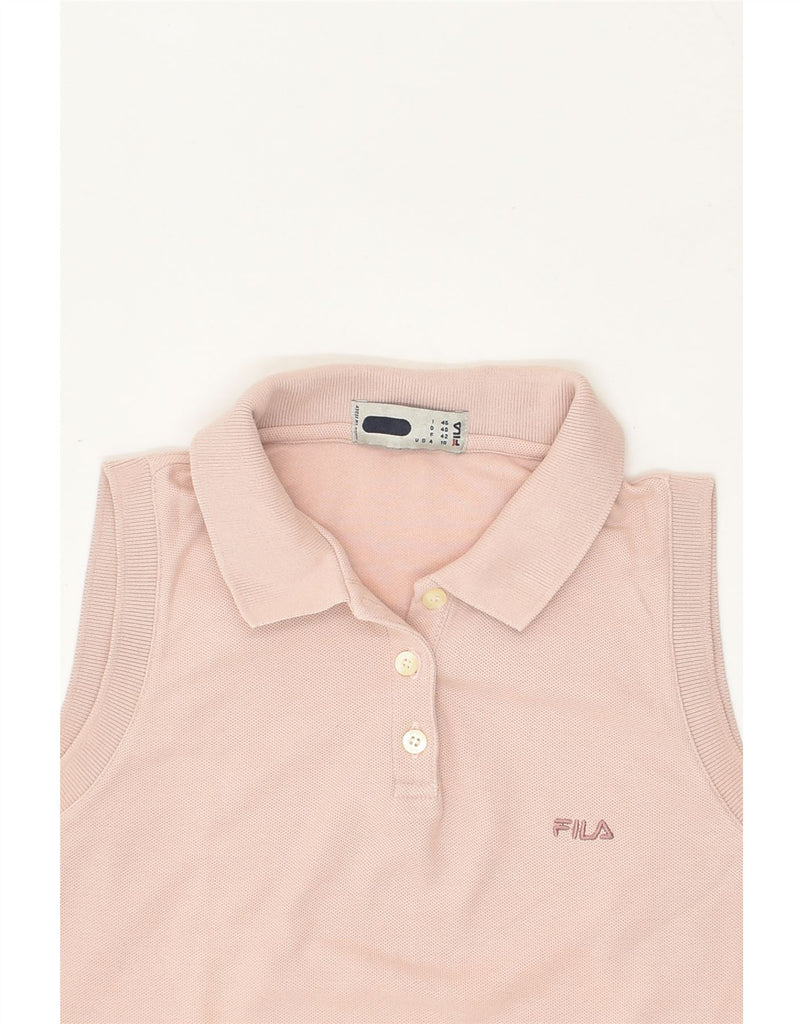 FILA Womens Sleeveless Polo Shirt IT 46 Large Pink Cotton | Vintage Fila | Thrift | Second-Hand Fila | Used Clothing | Messina Hembry 