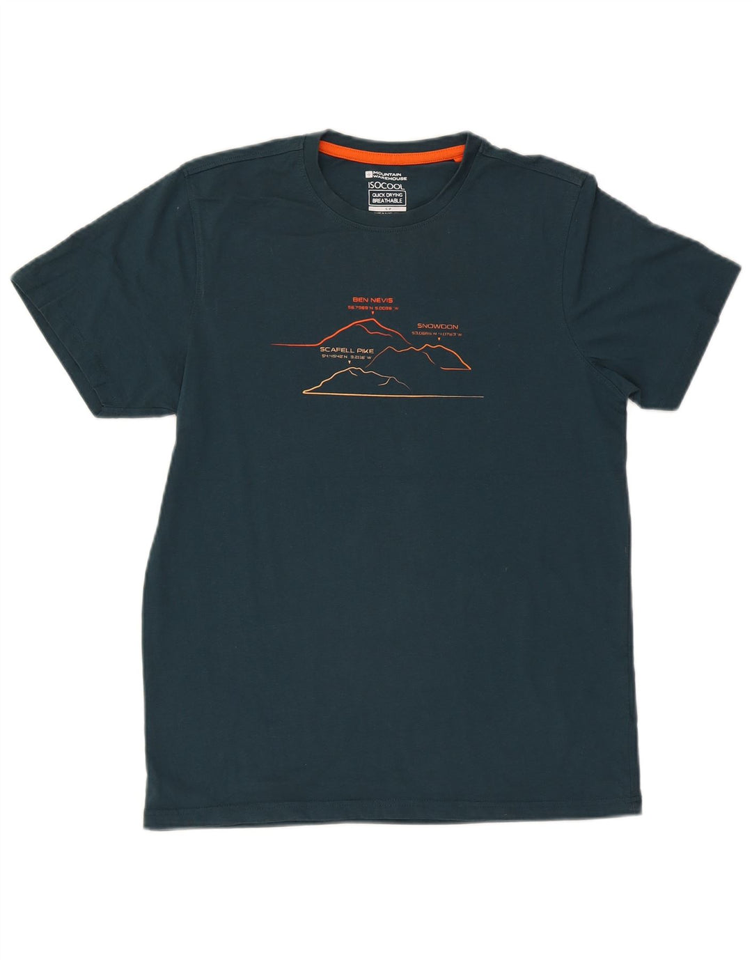 Mountain Warehouse Mens IsoCool Graphic T-Shirt Top Small Green Cotton