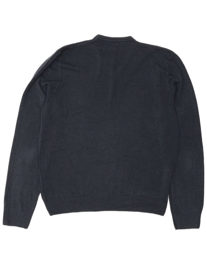 Marks & Spencer Mens V-Neck Jumper Sweater Medium Navy Blue Acrylic