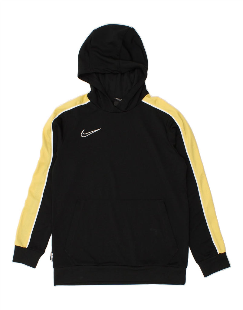 NIKE Boys Dri Fit Graphic Hoodie Jumper 10-11 Years Medium Black Vintage Nike and Second-Hand Nike from Messina Hembry 