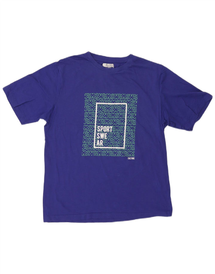 KAPPA Mens Graphic T-Shirt Top XL Blue Cotton
