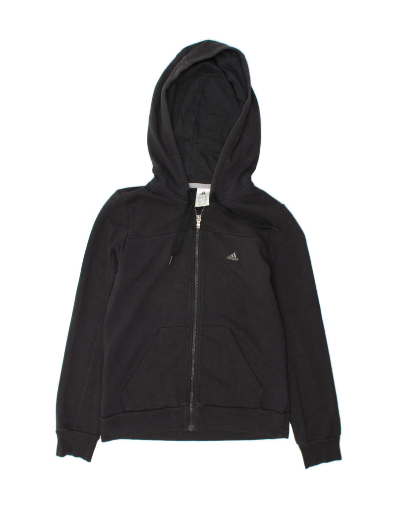 ADIDAS Womens Climalite Oversized Zip Hoodie Sweater UK 8/10 Small Black Vintage Adidas and Second-Hand Adidas from Messina Hembry 