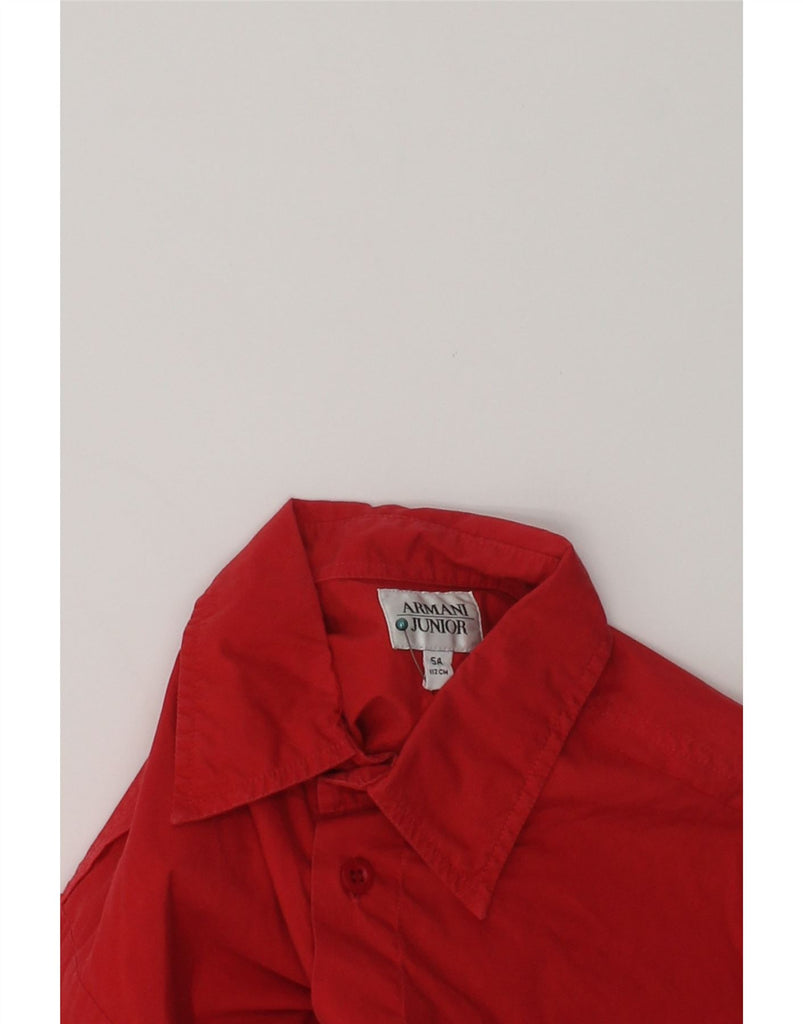 ARMANI JUNIOR Boys Graphic Shirt 4-5 Years Red Cotton | Vintage Armani Junior | Thrift | Second-Hand Armani Junior | Used Clothing | Messina Hembry 