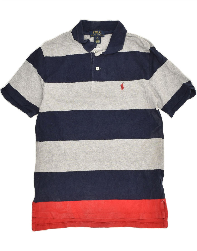 POLO RALPH LAUREN Boys Polo Shirt 10-11 Years Medium Navy Blue Colourblock | Vintage Polo Ralph Lauren | Thrift | Second-Hand Polo Ralph Lauren | Used Clothing | Messina Hembry 