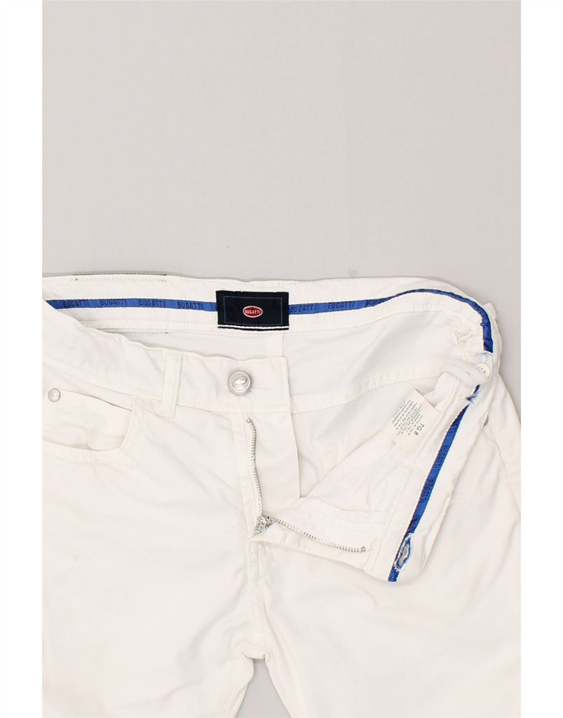 BUGATTI Girls Straight Casual Trousers 7-8 Years W24 L23 White Cotton | Vintage Bugatti | Thrift | Second-Hand Bugatti | Used Clothing | Messina Hembry 