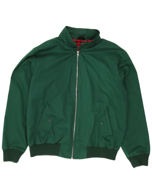 Vintage Mens Bomber Jacket UK 40 Large Green Polyester Retro