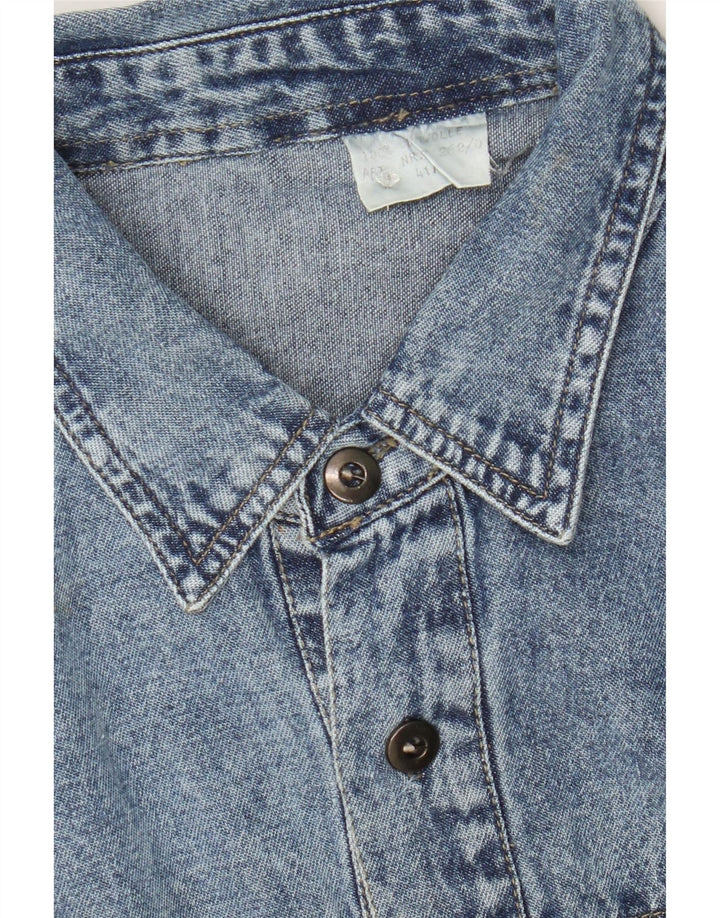 VINTAGE Mens Denim Shirt Size 41/42 Large Blue Cotton Vintage Vintage and Second-Hand Vintage from Messina Hembry 