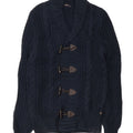 Rifle Mens Cardigan Sweater Large Navy Blue Acrylic