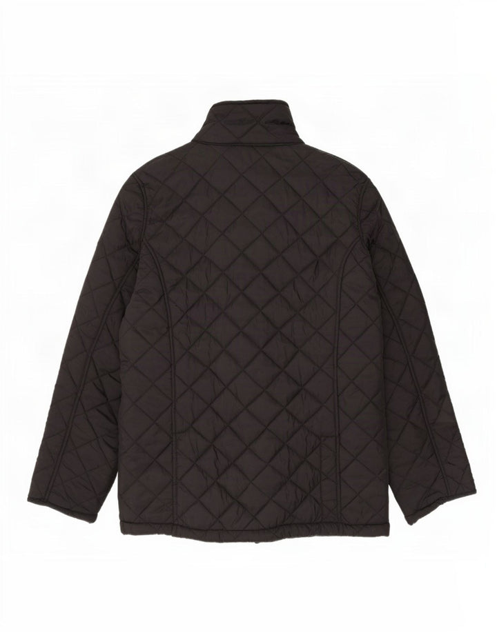 Vintage Mens Quilted Jacket UK 42 XL Black Nylon