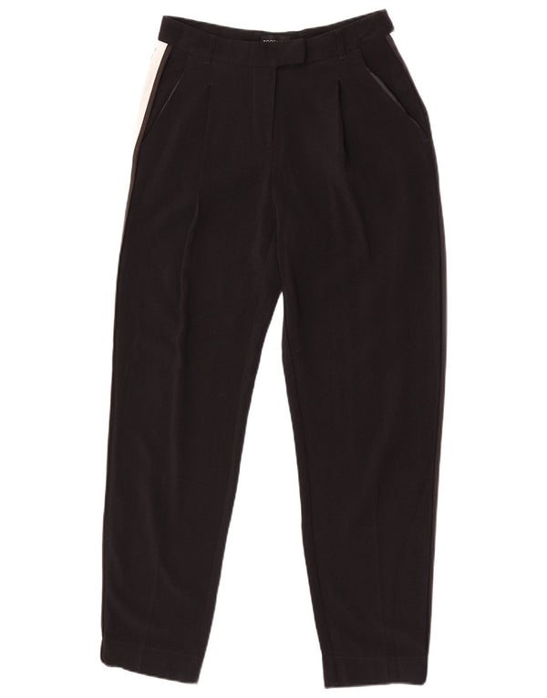 Topshop Womens Tapered Chino Trousers UK 8 Medium W27 L28 Black Polyester