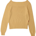 Vintage Womens Off Shoulder Sweater UK 12 Medium Yellow Cotton