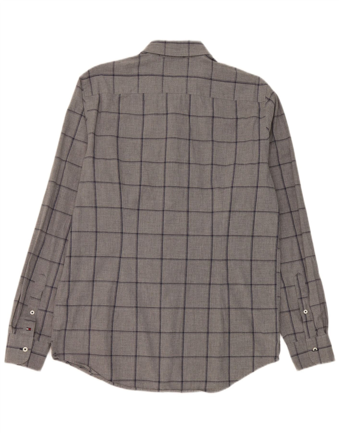 Tommy Hilfiger Mens Slim Fit Shirt Large Grey Check Cotton