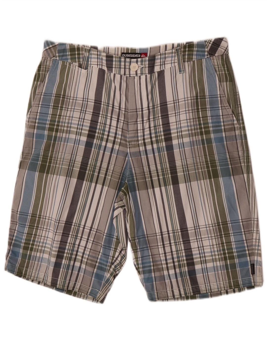 Quiksilver Mens Chino Shorts W34 Large Multicoloured Check Cotton