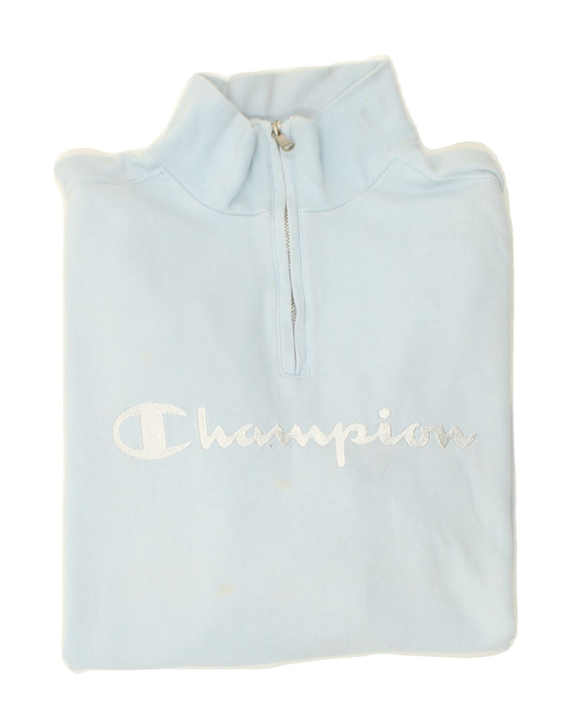 CHAMPION Mens Graphic Sweatshirt Jumper Large Blue Cotton | Vintage Champion | Thrift | Second-Hand Champion | Used Clothing | Messina Hembry 