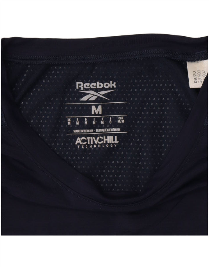 REEBOK Mens Graphic T-Shirt Top Medium Navy Blue