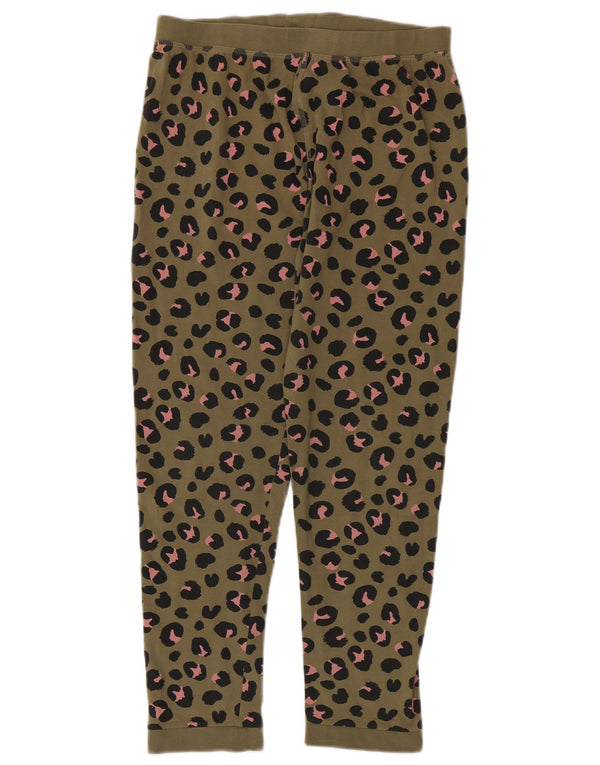 Marks & Spencer Girls Leggings 13-14 Years Green Animal Print Cotton