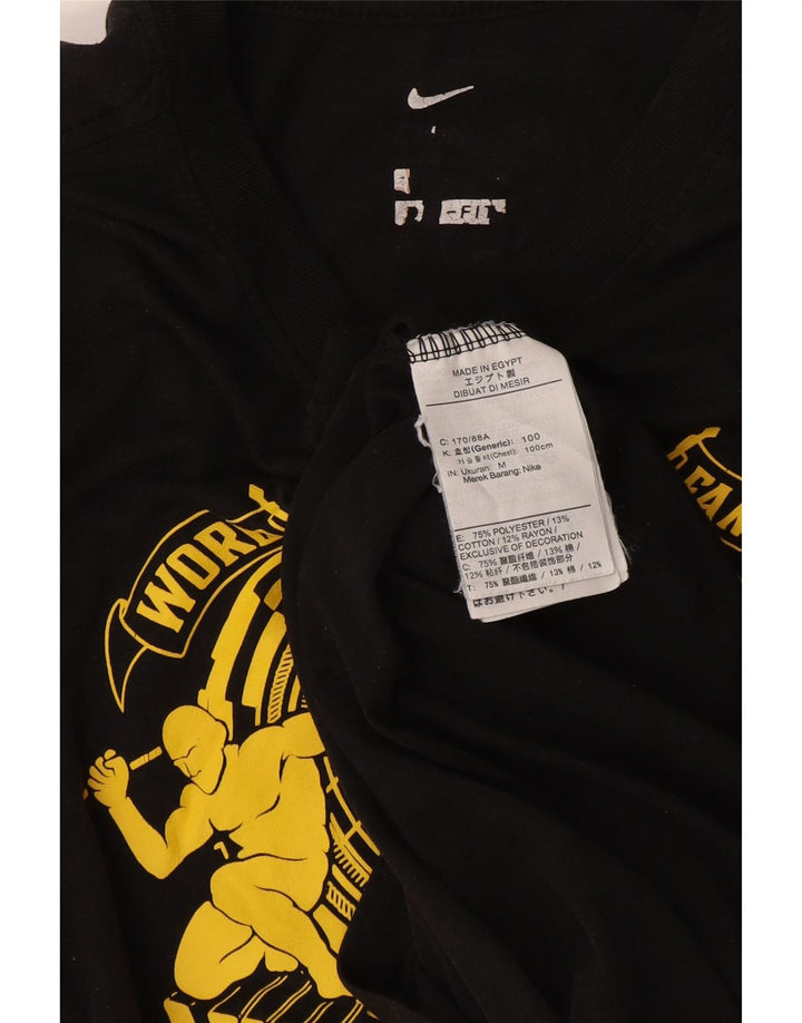 Nike Womens Graphic T-Shirt Top UK 14 Medium Black Polyester