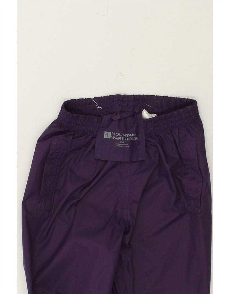 MOUNTAIN WAREHOUSE Girls Joggers Waterproof Trousers 7-8 Years Purple | Vintage Mountain Warehouse | Thrift | Second-Hand Mountain Warehouse | Used Clothing | Messina Hembry 