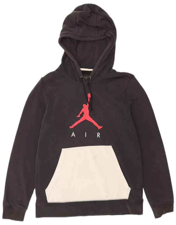 Jordan Mens Graphic Hoodie Jumper Large Black Colourblock Cotton