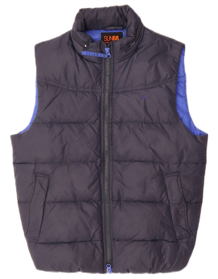 Sun68 Mens Padded Gilet UK 36 Small Navy Blue Polyamide