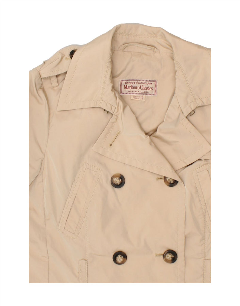 MARLBORO CLASSICS Womens Pea Coat EU 42 Large Beige Polyester | Vintage Marlboro Classics | Thrift | Second-Hand Marlboro Classics | Used Clothing | Messina Hembry 