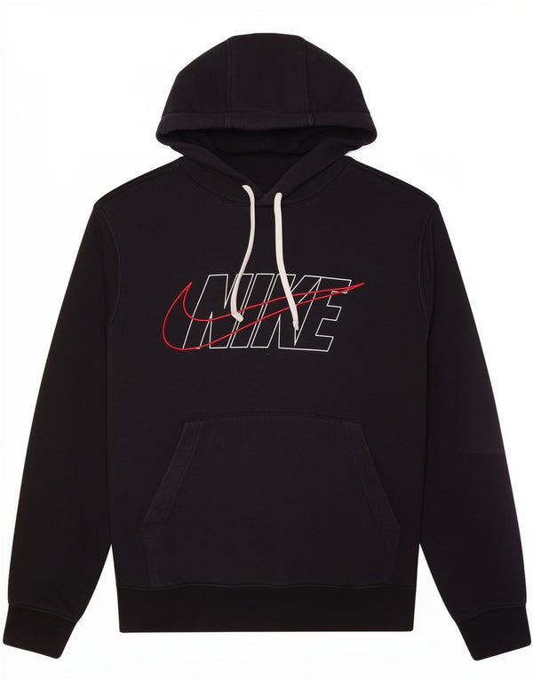 Nike Mens Graphic Hoodie Jumper Medium Black Cotton