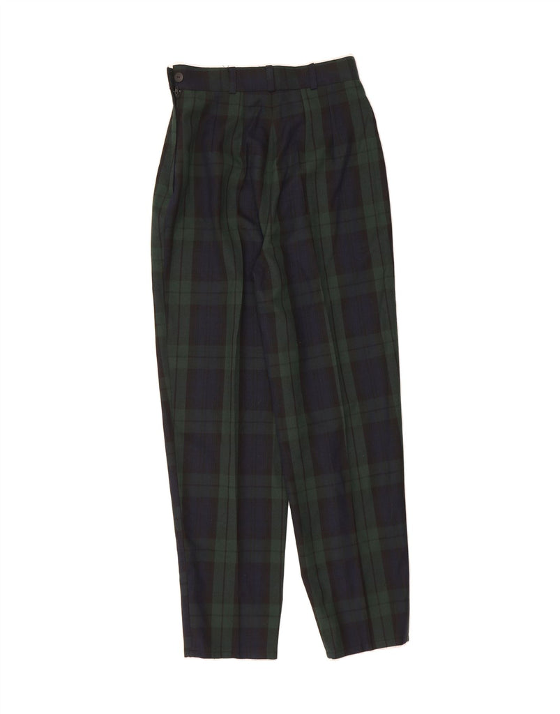 CANDA Womens High Waist Casual Trousers US 12 Large W28 L29 Green Check Vintage Canda and Second-Hand Canda from Messina Hembry 