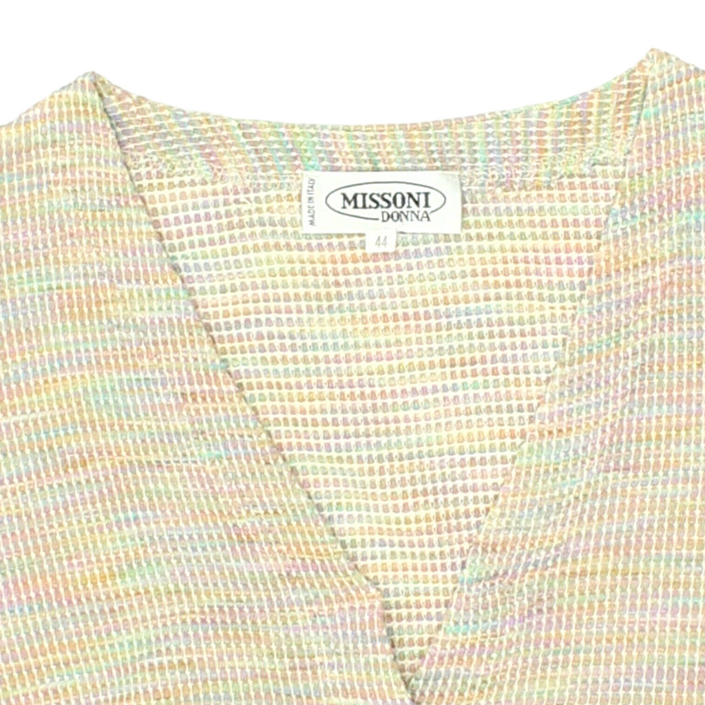 Missoni Womens Multicoloured Short Sleeved Cardigan | Vintage Designer Shirt VTG | Vintage Messina Hembry | Thrift | Second-Hand Messina Hembry | Used Clothing | Messina Hembry 