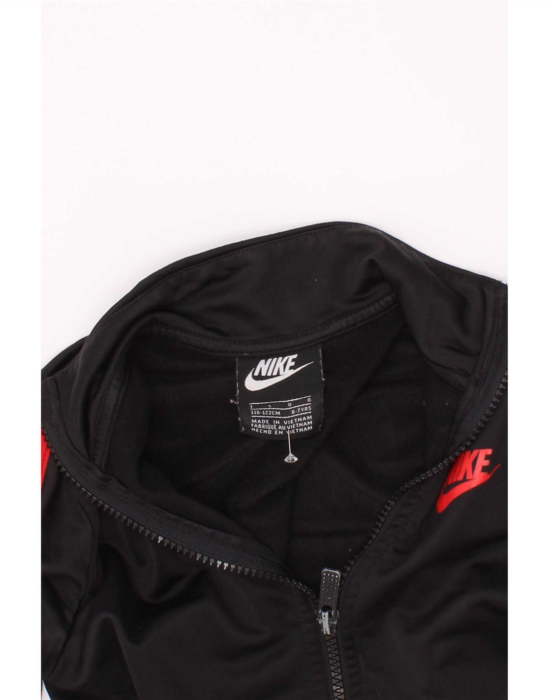 Nike Boys Graphic Tracksuit Top Jacket 6-7 Years Large Black Colourblock