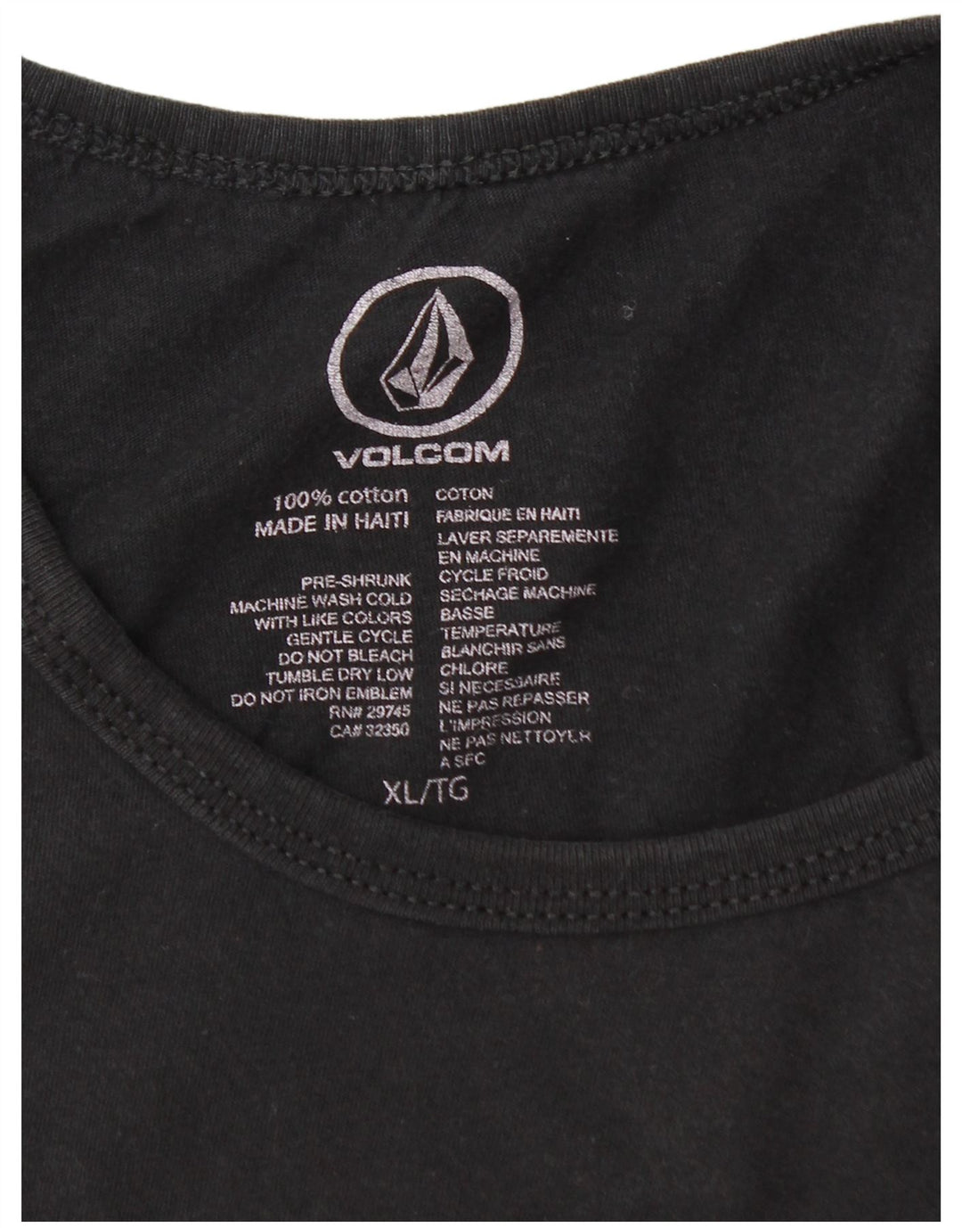 VOLCOM Mens Graphic Vest Top XL Black Cotton