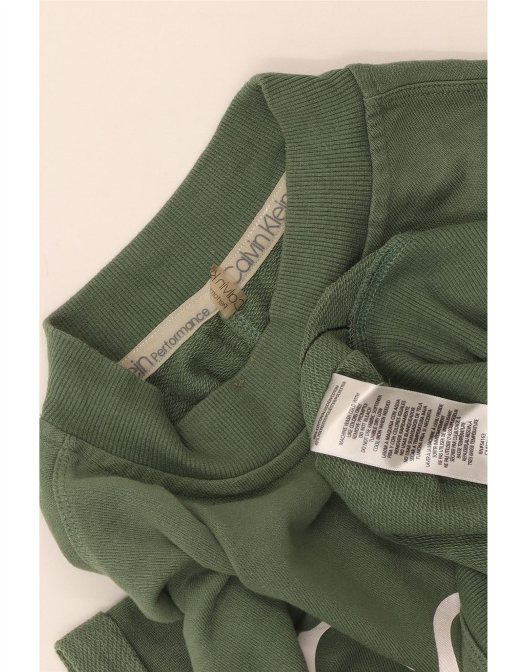 Calvin Klein Womens Oversized Graphic Sweatshirt Jumper UK 10 Small Green