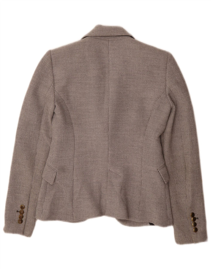 Zara Womens 1 Button Blazer Jacket UK 6 XS Grey Polyester
