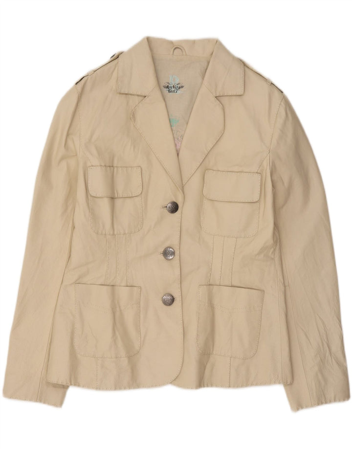 Vintage Womens Military 3 Button Blazer Jacket UK 14 Medium White