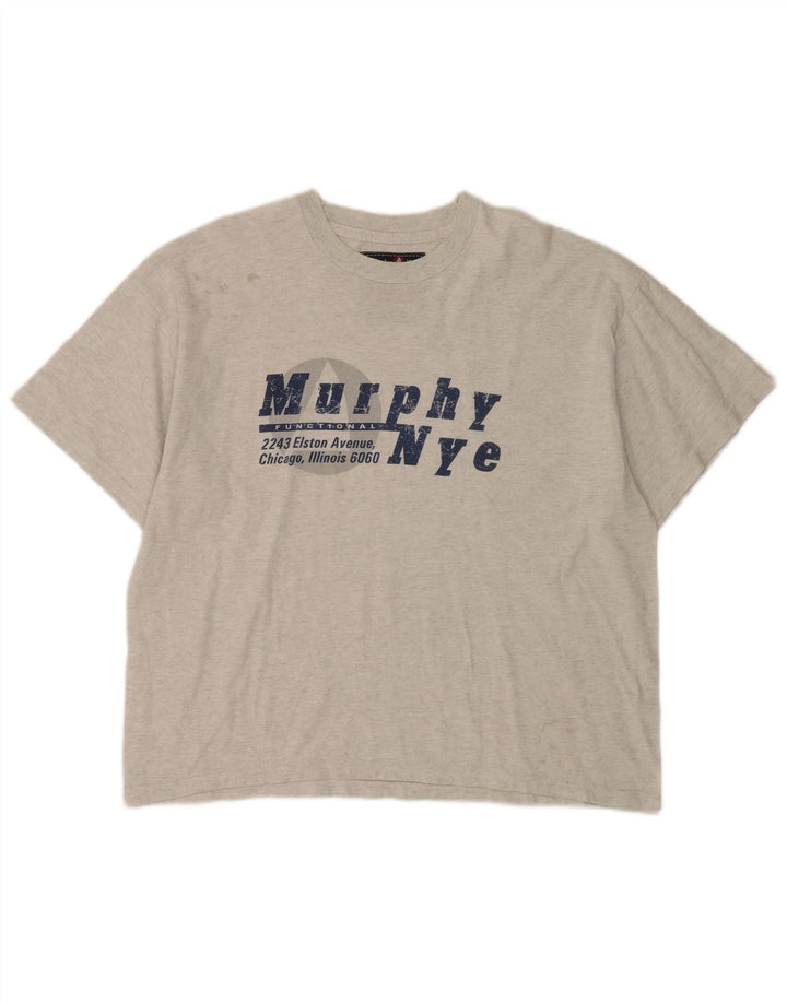 Murphy & Nye Mens Graphic T-Shirt Top XL Grey Cotton