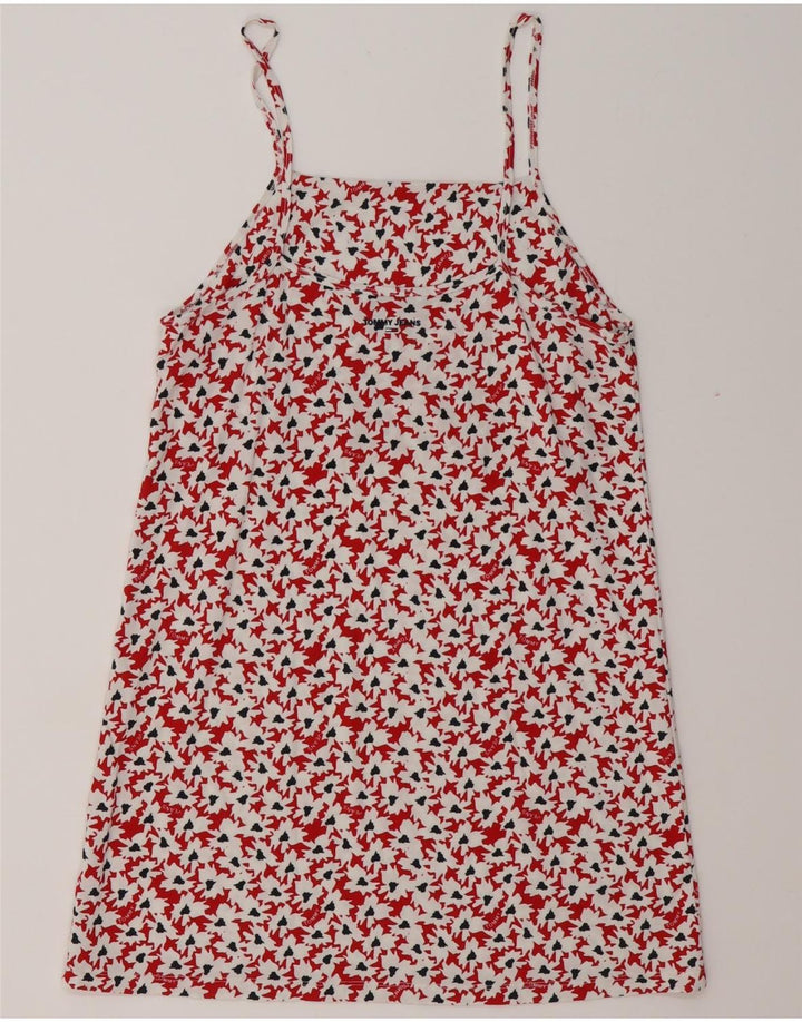 TOMMY HILFIGER Womens Abstract Pattern Blouse Top UK 12 Medium Red